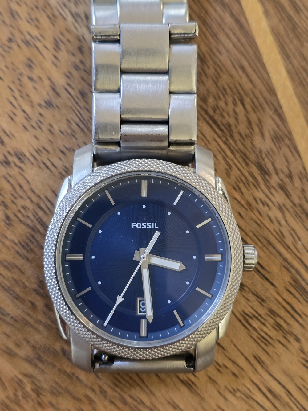 Fossil Men's Stainless Steel Blue Dial Watch